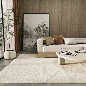 Cool Halı Newyork 3101 Krem Yumuşak Tuşeli Halı Kilim Salon Koridor Kesme Yolluk Dokuma Makine Halı