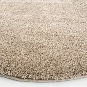 Cool Halı Comfy 1006 Bej Hav Toz Vermez Yumuşak Dokulu Uzun Tüylü Modern Yuvarlak Shaggy Halı