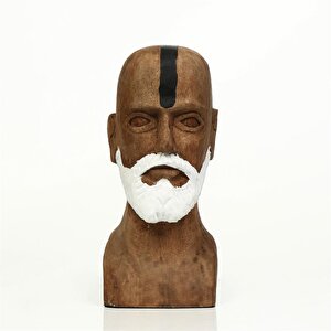 Naturel Boyama Sakallı Büst Dekor-14,5*17*30,5cm Ak.it0121