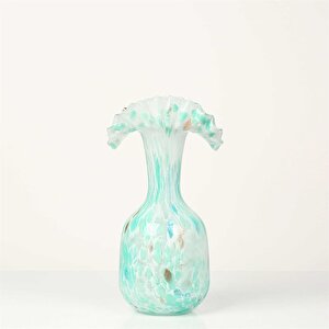 Beyaz Yeşil Cam Vazo 14*29cm Ak.p349.374129