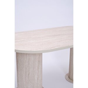 Bohem Traverten Boyalı Highgloss Mdf Yemek Masası 90*170 Bej