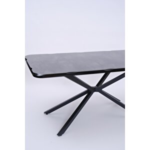Kütük Mdf Boyalı Lak Panel Mutfak Yemek Masası 90x160 Siyah