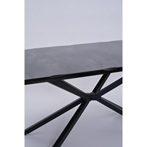 Kütük Mdf Boyalı Lak Panel Mutfak Yemek Masası 90x160 Siyah