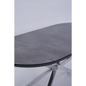 Bohem Metal Boyalı Mdf Lak Panel Yemek Masası 90x170 Siyah