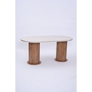 Bohem Traverten Boyalı Highgloss Mdf Yemek Masası 90*170 Kayın