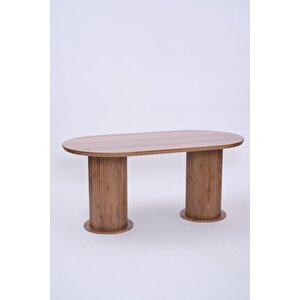 Bohem Traverten Boyalı Highgloss Mdf Yemek Masası 90*170 Ceviz