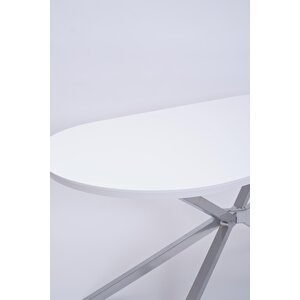 Bohem Metal Boyalı Mdf Lak Panel Yemek Masası 90x170 Beyaz