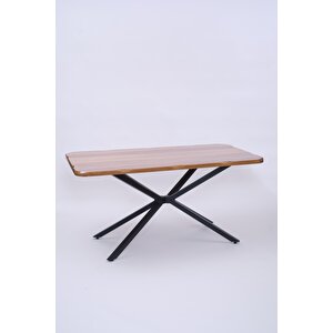 Kütük Mdf Boyalı Lak Panel Mutfak Yemek Masası 90x160 Ceviz