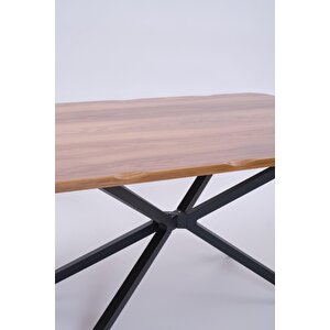 Kütük Mdf Boyalı Lak Panel Mutfak Yemek Masası 90x160 Ceviz
