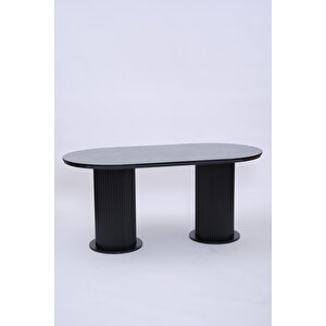 Bohem Boyalı Highgloss Mdf Yemek Masası 90*170 Siyah