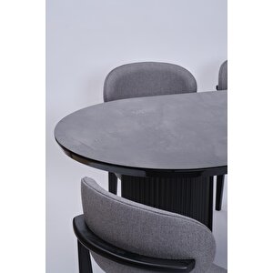 Bohem Boyalı Highgloss Mdf Yemek Masası 90*170 Siyah