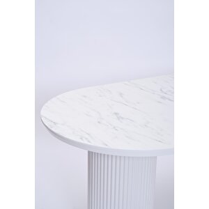 Bohem Boyalı Highgloss Mdf Yemek Masası 90*170 Beyaz Mermer