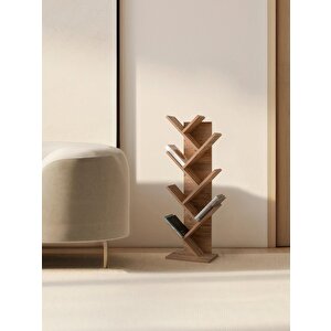 Modern Zikzak 10 Raflı Kitaplık 60x36x156 Ceviz