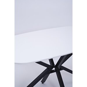 Çapraz Beyaz High Gloss Yemek Masası 90*160 Cm Siyah