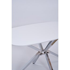 Çapraz Beyaz High Gloss Yemek Masası 90*160 Cm Gri