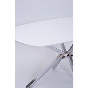 Çapraz Beyaz High Gloss Yemek Masası 90*160 Cm Gri