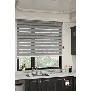 Ithal Bambu Açık Gri Bambu Stor Zebra Perde Etek Dilimsiz 170x200 Cm