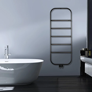 1200x450mm Spin Fırça Mat İnox Parlak Black Chrome Havlupan
