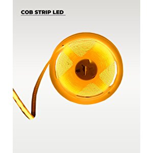 12v Cob Şerit Led Amber Işık  - Metrede 360 Led - 5 Metre