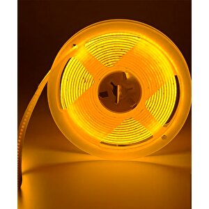 12v Cob Şerit Led Amber Işık  - Metrede 360 Led - 5 Metre