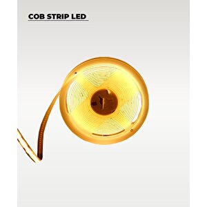 12v Cob Şerit Led 3200k Sarı Işık  - Metrede 360 Led - 5 Metre