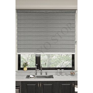 Ithal Bambu Açık Gri Bambu Stor Zebra Perde Etek Dilimsiz 140x100 Cm