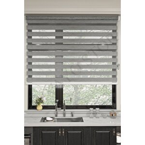 Ithal Bambu Açık Gri Bambu Stor Zebra Perde Etek Dilimsiz 110x260 Cm 110x260 cm