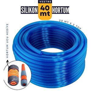 Modacar  40 Metre Silikonlu Bahçe Hortumu Sulama Aparatı Hedi̇yeli̇