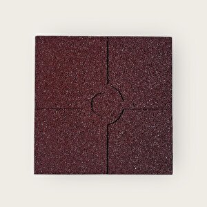 Kauçuk Zemin Kaplama Karo Kiremit Rengi 40x40x2 Cm - 35m2 Paketli