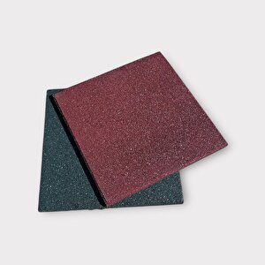 Kauçuk Zemin Kaplama Karo Kiremit Rengi 40x40x2 Cm - 35m2 Paketli