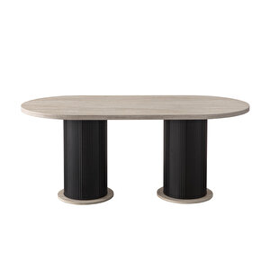 Edsy Home Traverten Oval 4 Sandalyeli Masa Takımı
