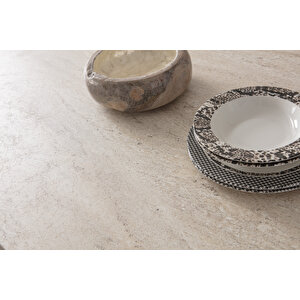 Edsy Home Traverten Oval 4 Sandalyeli Masa Takımı