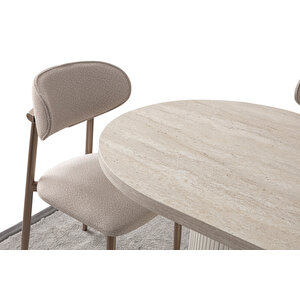 Edsy Home Traverten Oval Masa