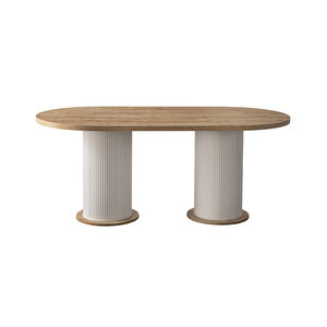 Edsy Home Safir Meşe Oval 4 Sandalyeli Masa Takımı