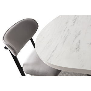 Edsy Home Mermer Desen Oval Masa