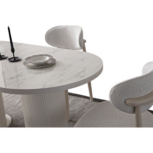 Edsy Home Mermer Desen Oval Masa