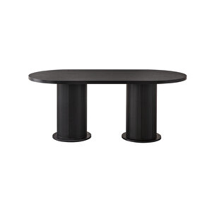 Senkron Siyah Oval Masa
