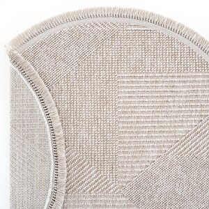 Cool Halı Vera 1455 Vizon Halı Kilim Yumuşak Dokulu Salon Halısı Mutfak Antre Yuvarlak Dokuma Makine Halısı