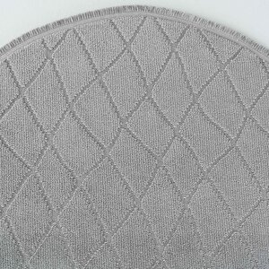 Newyork 3111 Gri Yumuşak Halı Salon Koridor Kesme Yolluk Yuvarlak Dokuma Makine Halısı 100x100 cm