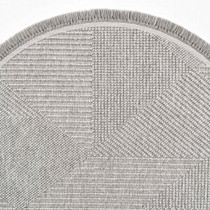 Cool Halı Vera 1456 Gri Halı Yumuşak Dokulu Salon Halısı Mutfak Antre Yuvarlak Dokuma Makine Halısı