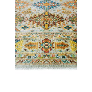 Cool Halı Vintage 06 Aqua Antik Desen Makinede Yıkanabilir Halı Kaymaz Dijital Baskı Mutfak Halısı