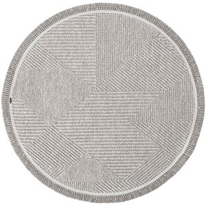 Vera 1456 Gri Halı Yumuşak Dokulu Salon Halısı Mutfak Antre Yuvarlak Dokuma Makine Halısı 80x80 cm
