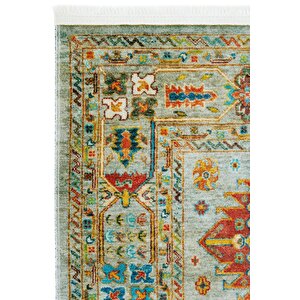 Cool Halı Vintage 06 Aqua Antik Desen Makinede Yıkanabilir Halı Kaymaz Dijital Baskı Mutfak Halısı