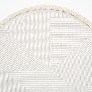 Vera 1454 Krem Halı Kilim Yumuşak Salon Halısı Mutfak Antre Yuvarlak Dokuma Makine Halısı 120x120 cm