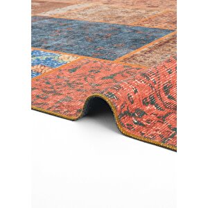 Cool Halı Carnival Renkli Patchwork Halı Yolluk Dokuma Şönil Halı Yıkanabilir Eskitme Vintage Halı