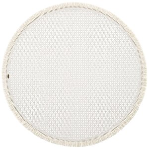 Vera 1451 Krem Halı Yumuşak Dokulu Salon Halısı Mutfak Antre Yuvarlak Dokuma Makine Halısı 80x80 cm