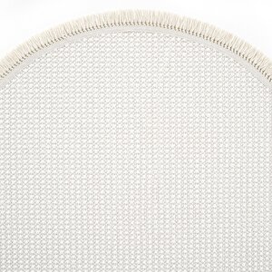 Vera 1451 Krem Halı Yumuşak Dokulu Salon Halısı Mutfak Antre Yuvarlak Dokuma Makine Halısı 80x80 cm