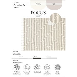 Focus 1100 Krem Bej Halı Salon Halısı Kesme Halı Antre Koridor Halısı Yatak Odası Halısı 120x200 cm