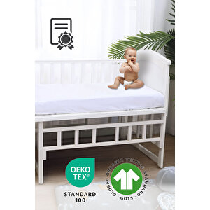 %100 Organik Pamuk Penye Lastikli Bebek Çarşafı – Oeko-tex Sertifikalı, Yumuşak Ve Nefes Alabilir - Pembe