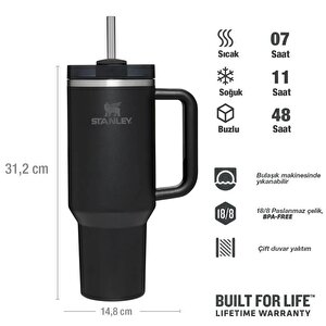10-11673-007 Quencher 1.18 Litre Pipetli Çelik Termos - Siyah